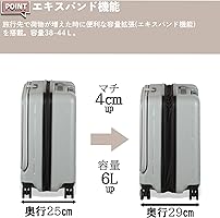 Amazon | [リミニ] スーツケース エース製 シーロ 38/44L 3.0kg S